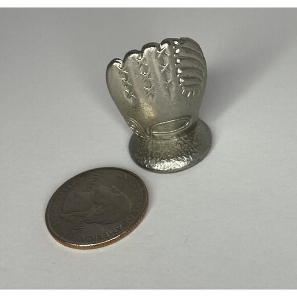 Sports Baseball Glove Token Replacement Game Piece Part Pewter Metal Lot of 3 - Picture 6 of 11
